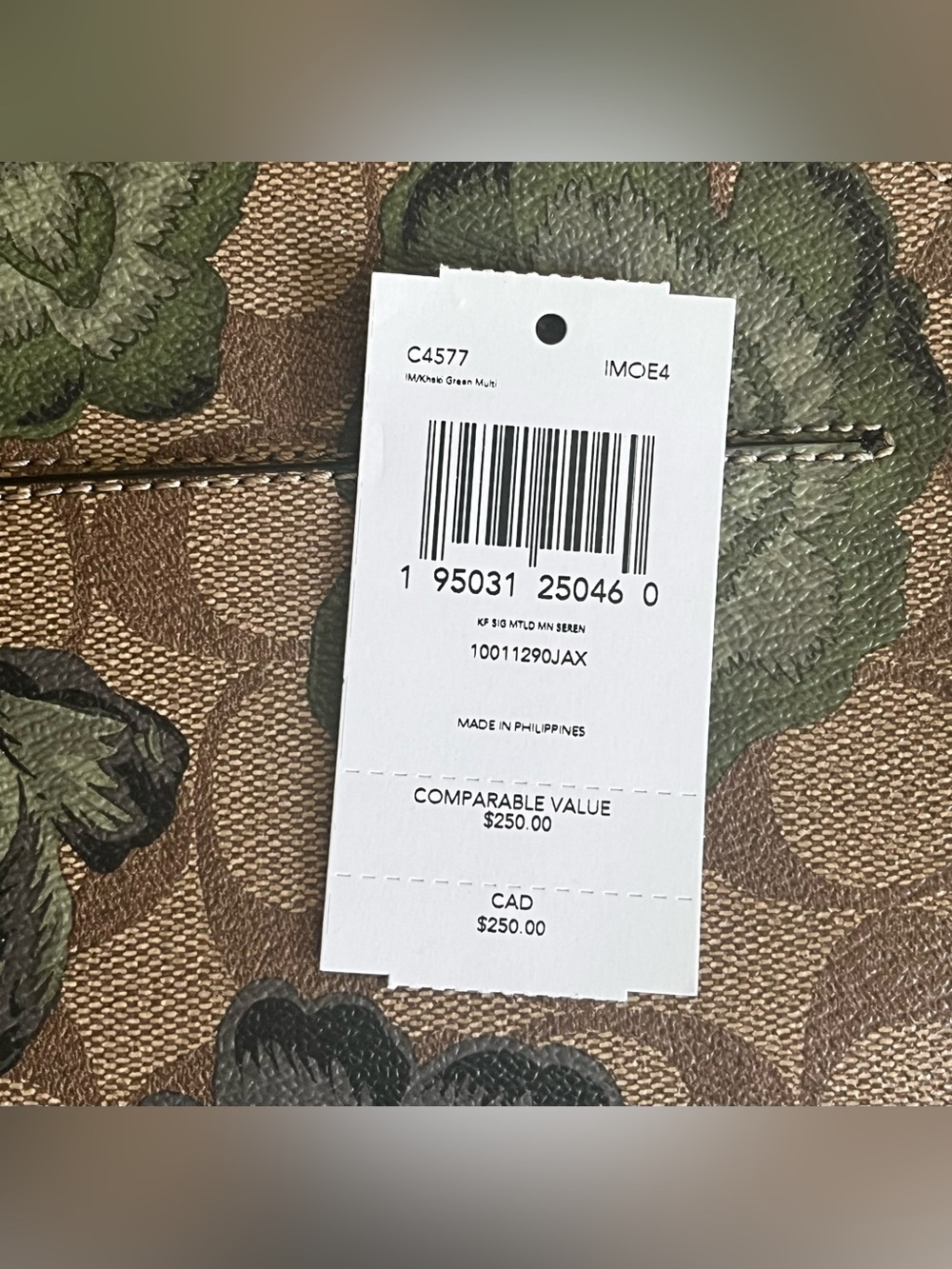 Coach Mini Serena Kaffe Fassett Print C4577 Crossbody IM/Khaki Green Multi - Picture 5 of 7